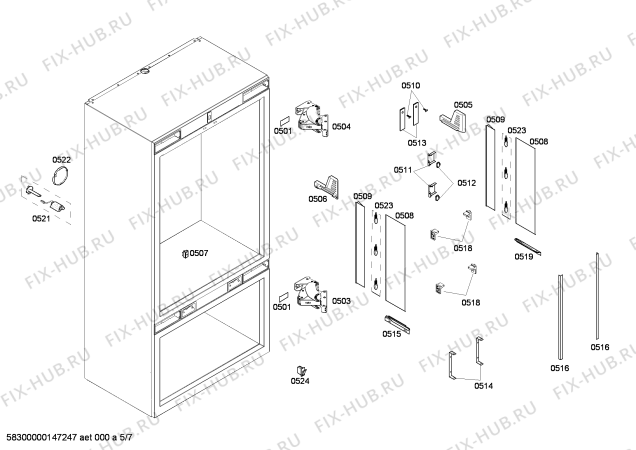 Схема №6 T36IB70NSP Thermador с изображением Монтажный набор для холодильника Bosch 00679225