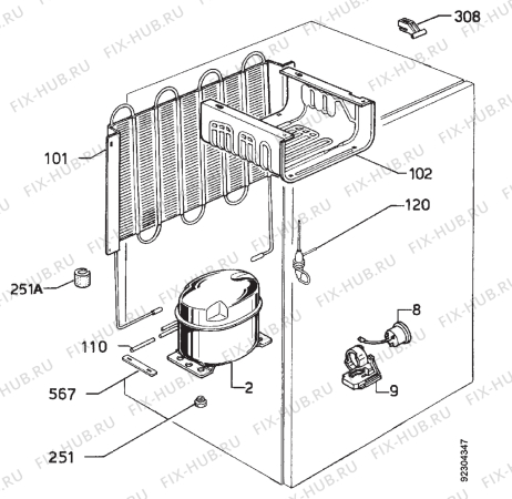 Взрыв-схема холодильника Privileg 021789 3 - Схема узла Cooling system 017