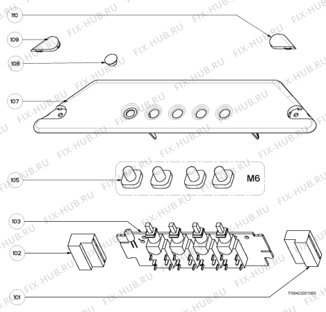 Взрыв-схема вытяжки Zanussi ZHT6021X - Схема узла Section 2