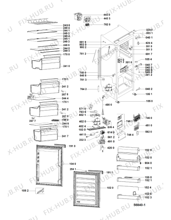 Взрыв-схема холодильника Indesit 859991556840 (F155684) - Схема узла