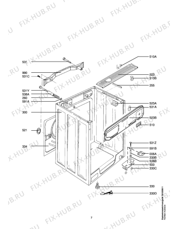 Взрыв-схема стиральной машины Aeg LAVSUCCESS - Схема узла Housing 001