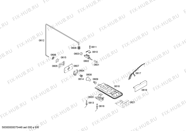 Схема №3 HSC14I80EH FOG P2I 56 PS с изображением Решетка для плиты (духовки) Bosch 00432908