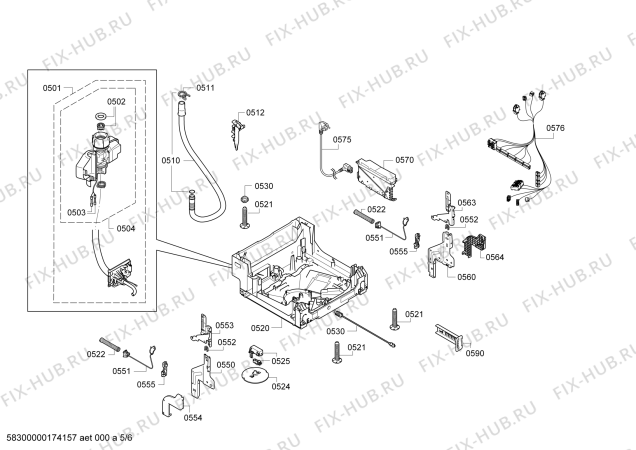 Взрыв-схема посудомоечной машины Bosch SPI69T42EU Super Silence - Схема узла 05