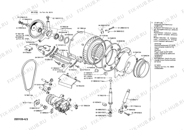 Взрыв-схема стиральной машины Siemens WV4720 SIWAMAT 472 - Схема узла 03