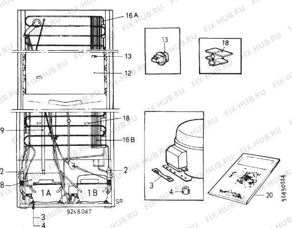 Взрыв-схема холодильника Electrolux ER3408B - Схема узла Section 4