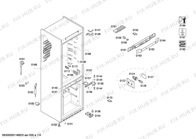 Схема №4 KGN36S54 с изображением Дверь для холодильника Bosch 00248543