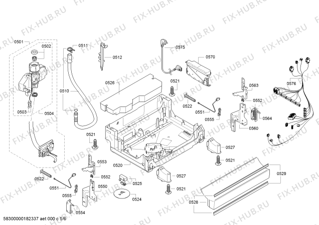 Взрыв-схема посудомоечной машины Siemens SN25L286EU partyPlus - Схема узла 05