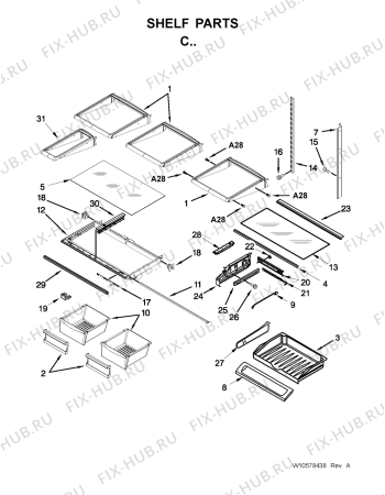 Схема №8 5VMFI267AA с изображением Запчасть для холодильника Whirlpool 482000012569