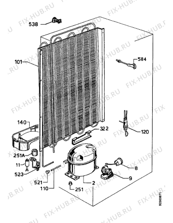 Взрыв-схема холодильника Zanussi ZFC244R - Схема узла Cooling system 017