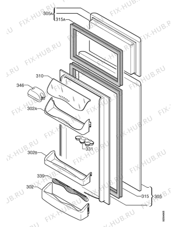 Взрыв-схема холодильника Zanussi ZD18/5R - Схема узла Door 003