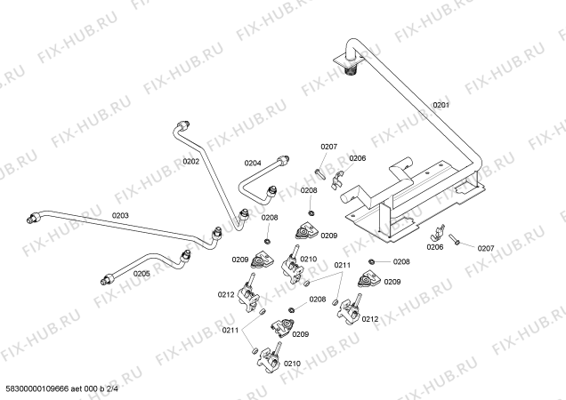 Схема №4 SGS304ZW с изображением Труба для плиты (духовки) Bosch 00366929