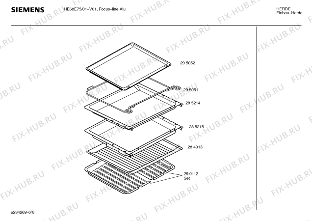Взрыв-схема плиты (духовки) Siemens HE68E75 - Схема узла 06