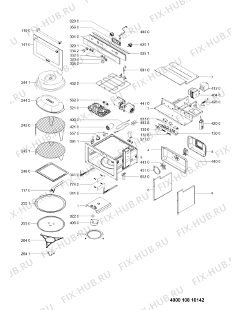 Схема №1 KMQCX456001 (F092784) с изображением Экран для микроволновой печи Indesit C00376578