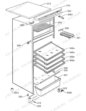 Взрыв-схема холодильника Zoppas PDX30S - Схема узла Housing 001