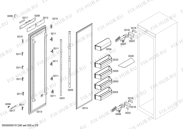 Схема №4 T18IF70NSP с изображением Монтажный набор для холодильника Bosch 00700964