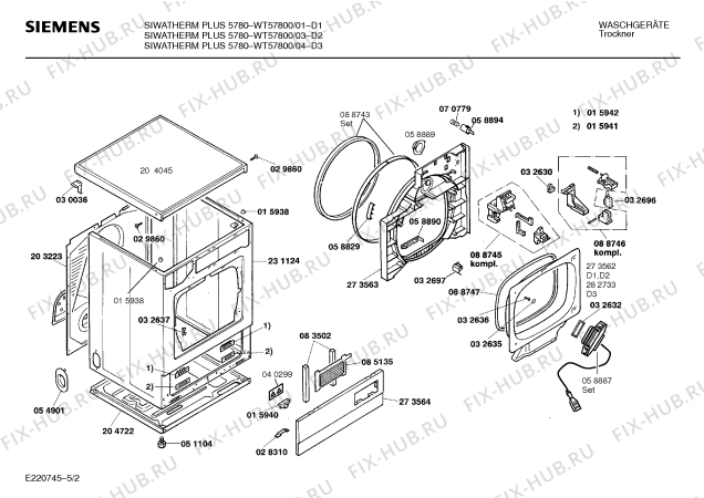 Схема №3 WT57630 Siwatherm Plus 5763 с изображением Индикатор для сушилки Siemens 00032873