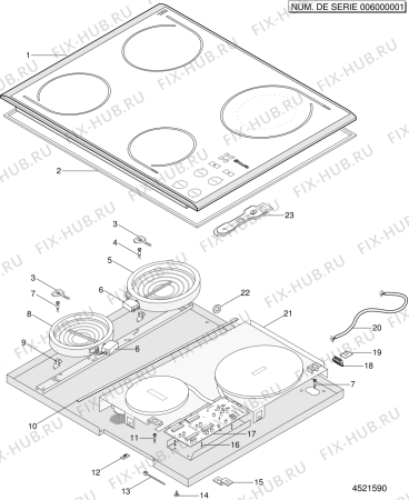 Схема №1 TIG424IX (F017248) с изображением Запчасть для электропечи Indesit C00138948