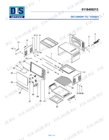 Схема №1 EO 2031 с изображением Подрешетка для электропечи DELONGHI GL1116