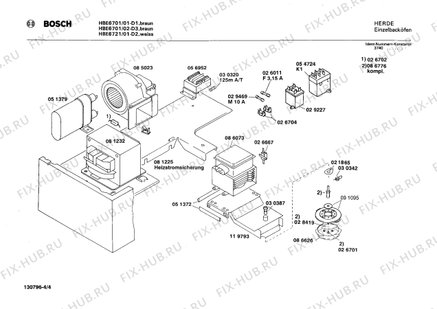 Схема №3 HBE6701 с изображением Индикаторный диск для плиты (духовки) Bosch 00271141
