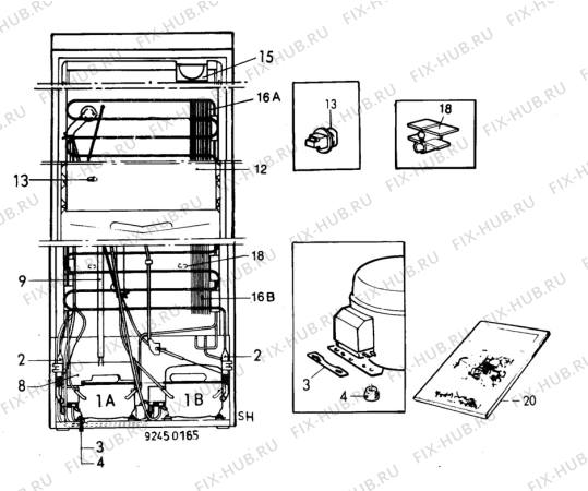 Взрыв-схема холодильника Zanussi ZFC24/1L - Схема узла C10 Cold, users manual