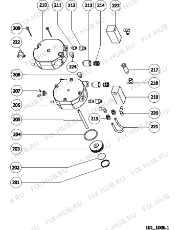 Взрыв-схема кофеварки (кофемашины) Indesit HCM60 (F029642) - Схема узла