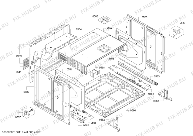 Схема №5 HB78BC571E с изображением Фронтальное стекло для духового шкафа Siemens 00689945