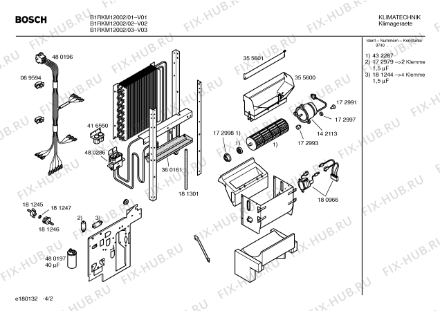 Взрыв-схема кондиционера Bosch B1RKM12002 - Схема узла 02