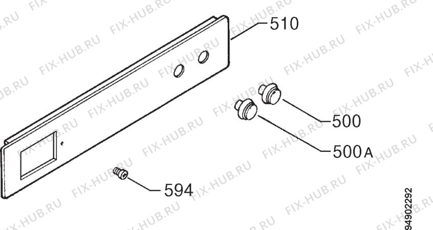 Взрыв-схема плиты (духовки) Zanussi ZBF760W - Схема узла Command panel 037