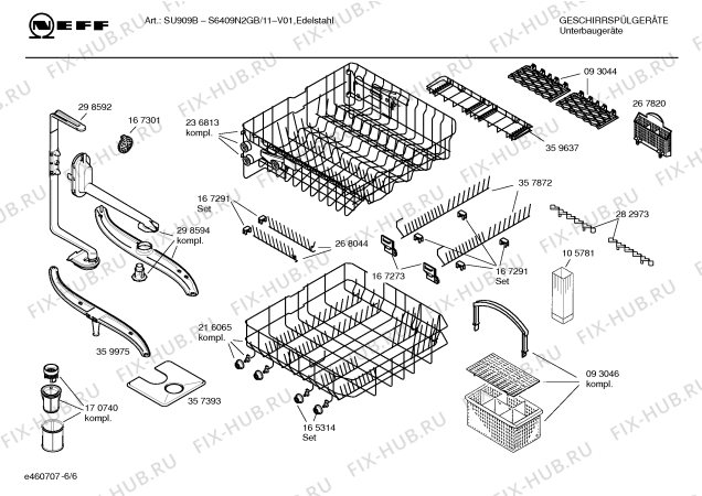 Схема №5 S6409N2 SU909B с изображением Краткая инструкция для посудомоечной машины Bosch 00581892