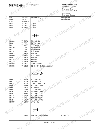 Схема №8 FS239V6 с изображением Сервисная инструкция для телевизора Siemens 00535519