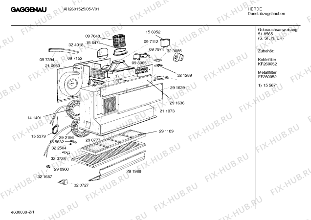 Схема №2 AHA260182 с изображением Переключатель для вытяжки Bosch 00097253