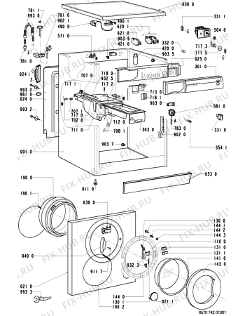 Схема №2 AWM 742 с изображением Рукоятка для стиральной машины Whirlpool 481249878088