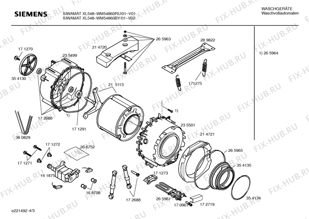 Схема №4 WM54860RU SIWAMAT XL548 с изображением Таблица программ для стиралки Siemens 00523876