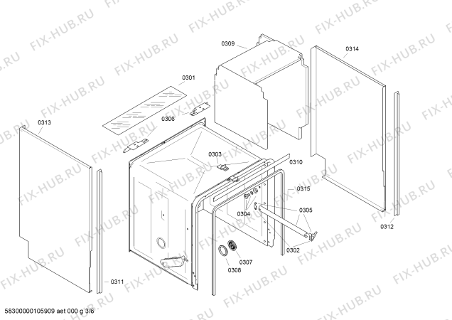 Схема №5 SE64A631EU с изображением Модуль управления для посудомойки Siemens 00427056