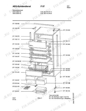 Взрыв-схема холодильника Aeg S2332-4 E - Схема узла Housing 001