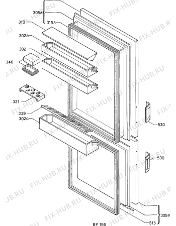 Взрыв-схема холодильника Privileg 650998 - Схема узла Door 003