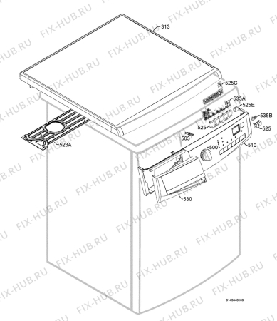 Взрыв-схема стиральной машины Zanussi ZWH6125 - Схема узла Command panel 037