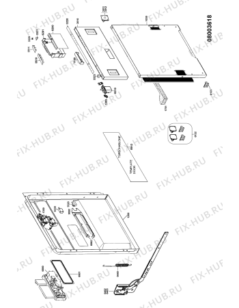 Схема №4 GCXK 5521 с изображением Панель для электропосудомоечной машины Whirlpool 481290508469