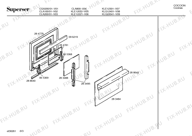 Схема №9 CLA100 с изображением Панель для духового шкафа Bosch 00209132