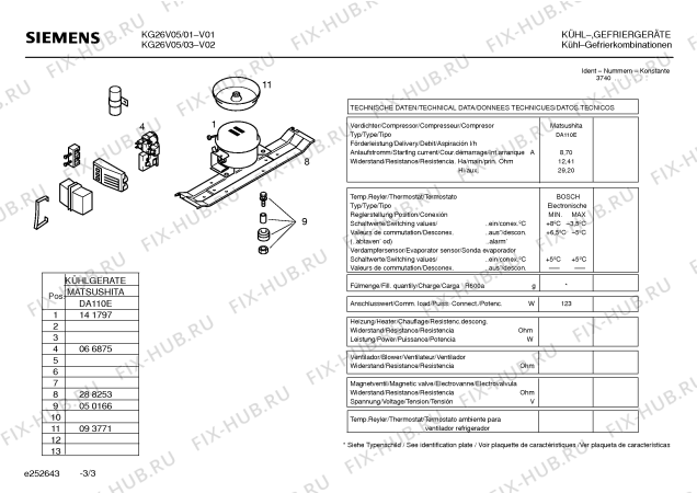 Взрыв-схема холодильника Siemens KG26V05 - Схема узла 03