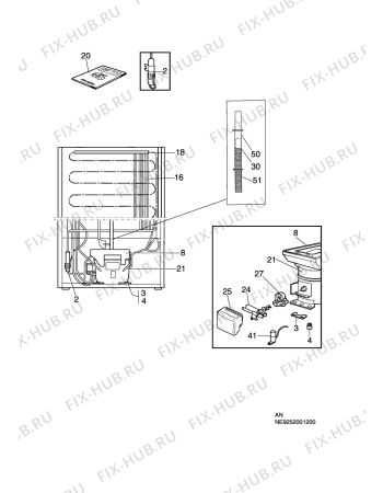 Взрыв-схема холодильника Husqvarna Electrolux QT4221RW - Схема узла C10 Cold, users manual