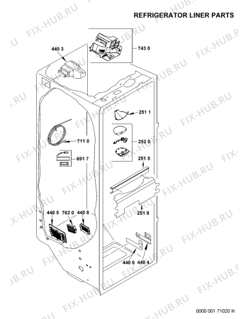 Взрыв-схема холодильника Kitchen Aid KRSM 9005/A+ - Схема узла