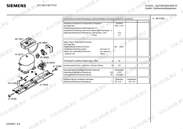 Взрыв-схема холодильника Siemens KG36U130FF - Схема узла 04