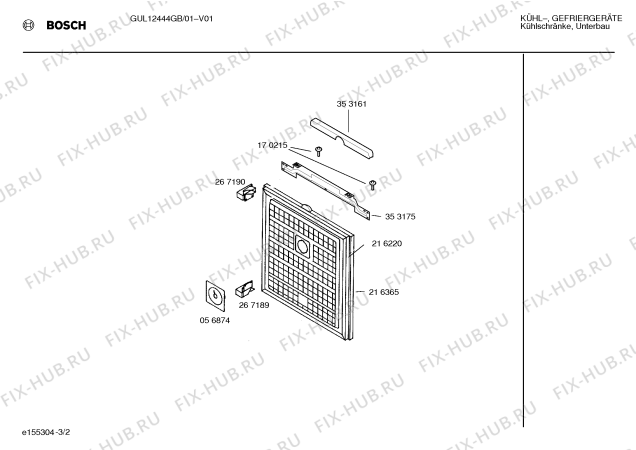Схема №2 GU12L444GB с изображением Инструкция по установке/монтажу для холодильника Bosch 00527913