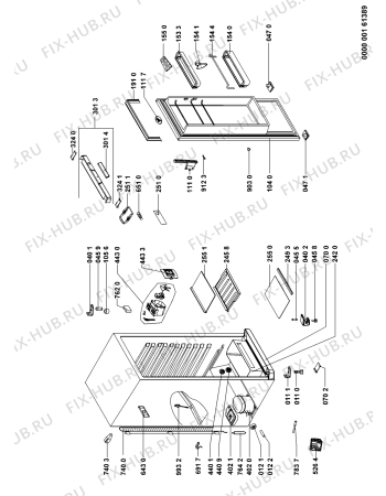 Схема №1 WM1650 A++W с изображением Дверца для холодильной камеры Whirlpool 480131100482