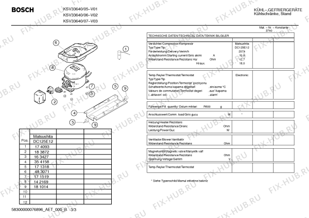 Взрыв-схема холодильника Bosch KSV33640 - Схема узла 03