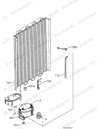 Взрыв-схема холодильника Privileg 796801_8183 - Схема узла Cooling system 017