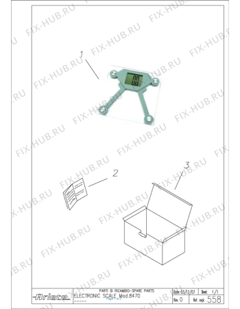 Схема №1 ELECTRONIC SCALE с изображением Дисплей для электровесов ARIETE AT6956004800