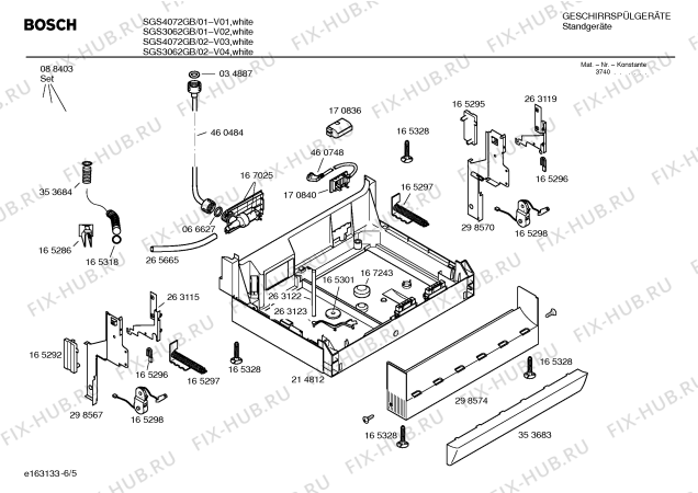 Схема №5 SGS3062GB с изображением Инструкция по эксплуатации для посудомоечной машины Bosch 00529048