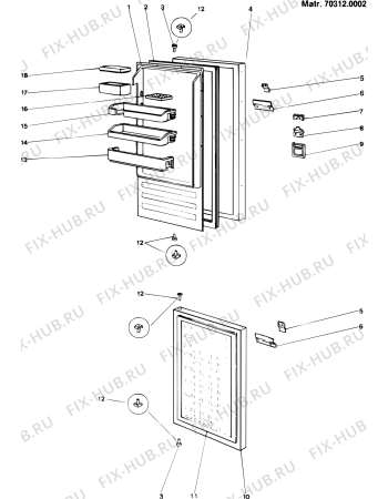 Взрыв-схема холодильника Indesit INC300INDES (F005001) - Схема узла